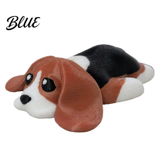 Décoration de Bureau Chien Détail Vif Figurine Imprimée Ornement Beagle Mignon 3D Minuscule Objet de Collection Décor Mini Statue Chiot Couché pour