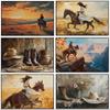 Western Cowboy Vintage Rustic Still Life Cowgirl Horse Posters and Prints Canvas Printing Wall Art Picture for Living Room Decor