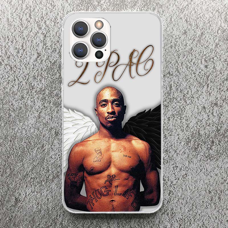 Рэпер 2pac Певец Тупак Принт Мягкий Чехол для iPhone 13 Pro Max 12 Mini 11 XS XR X SE 7 Plus Оболочка Телефона 8 6 6S 5 5S Чехол с Рисунком