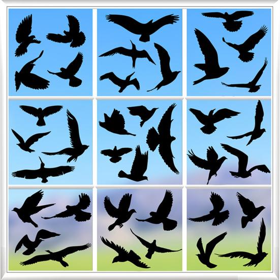 9Pcs Window Sticker Easy To Apply Reusable Bird Protection Stickers Exquisite Bird Safety Decal for Home