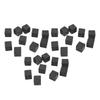 30Pcs Hexahedral Dice Right Angle Pure Black Plastic for Classroom Board Game Party Favor Fun
