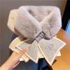 Thicken Neck Scarf Faux Rabbit Fur Plush Scarf Cute Neck Warmer  Winter