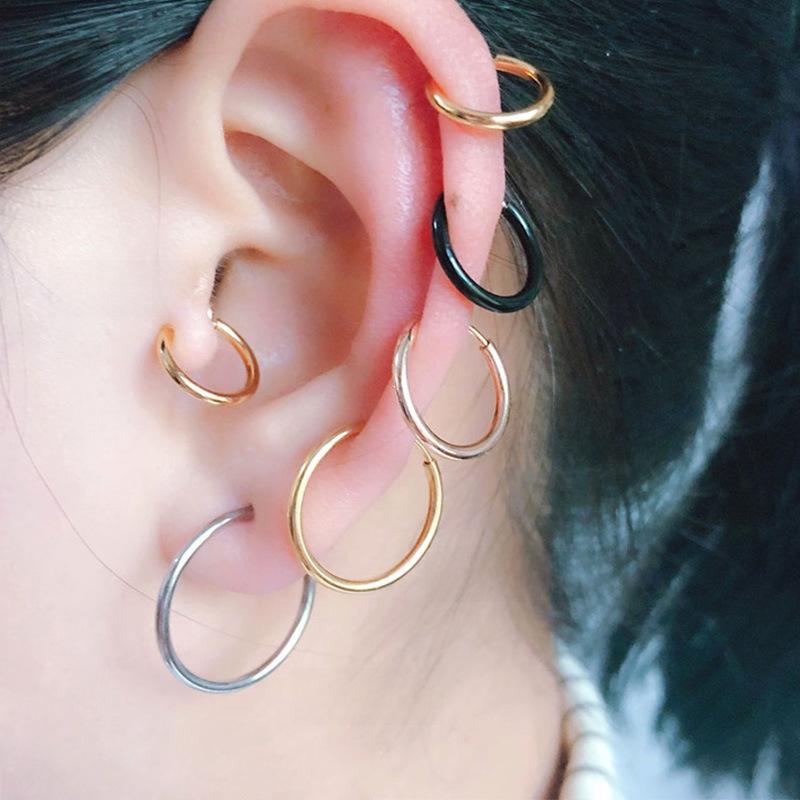 Поддельные серьги, кольца для носа, кольца для губ и клипсы для ушей на пружине без пирсинга – популярные европейские и американские трансграничные украшения