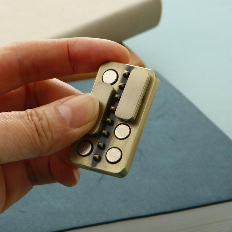 Прямоугольный Fidget Press Seesaw металлический мини-нажимной кулон портативная игрушка магнитный папа монета декомпрессионная ручка игрушки для снятия стресса
