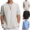 Men's Summer New Cotton And Hemp Top Comfortable Fashion Blouse Top