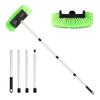 Car Cleaning Brush with Soft Synthetic Bristles Telescopic Handle Built-in Hose Attachment Car Wash Brush