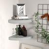 VidaXL Floating Corner Shelves 2 Pcs Grey 25x25x3.8 Cm MDF