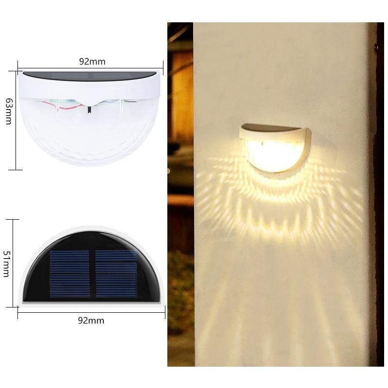 1/2/4 шт. Солнечный заборный светильник Наружное освещение Настенные светильники Садовый энергетический свет Праздничное украшение Светодиодный для сада Ступеньки Патио Лестницы