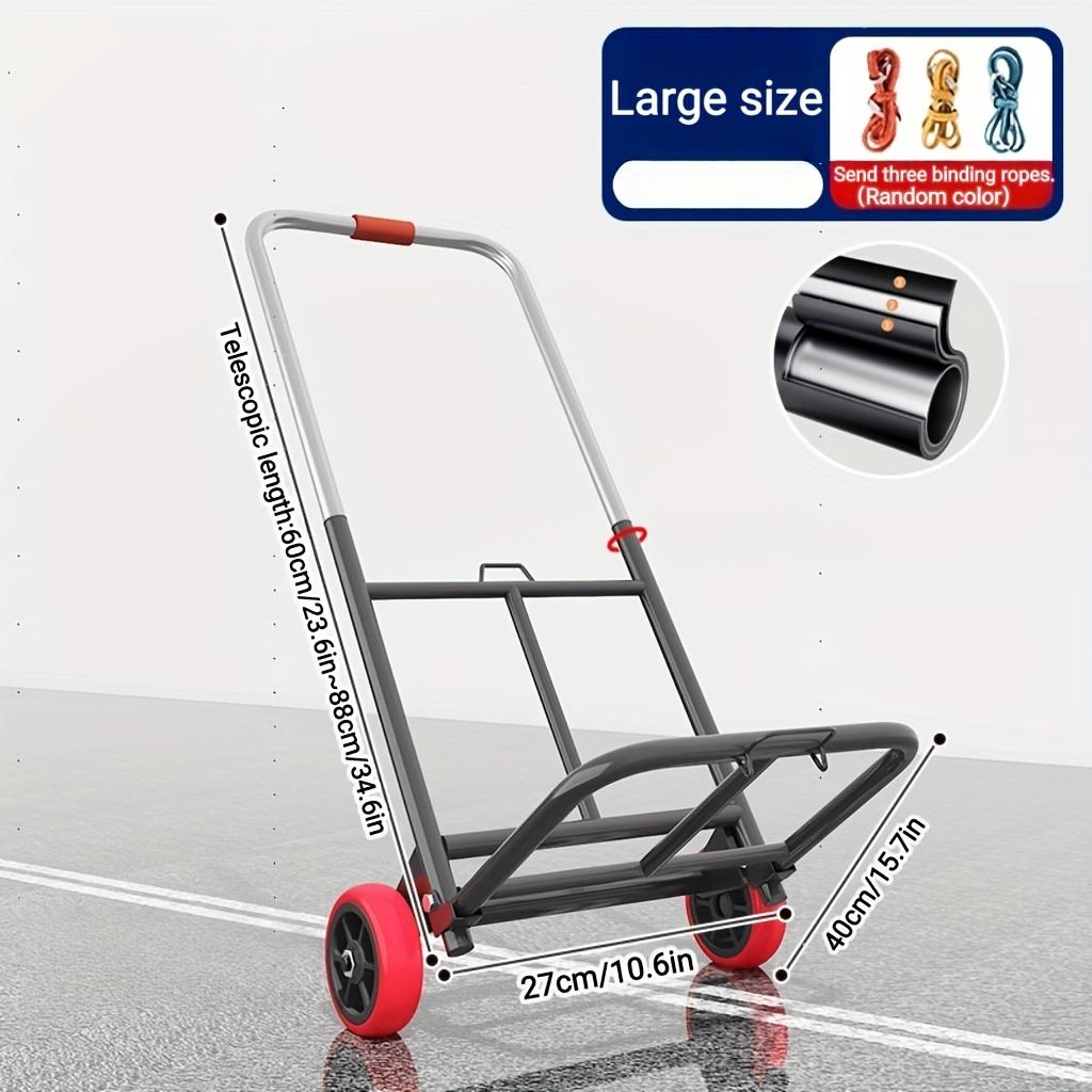 Складная тележка с выдвижной ручкой, губчатые ручки - Эргономичный дизайн для легкой обработки грузов, для использования в помещении/на улице, универсальный перевозчик