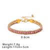 Fashion Bracelet Jewelry Bohemian Style Stainless Steel 18k Gold Plated Colored Zircon Inlay Bracelet for Women Gift