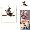 Minimalist Acrylic Flat Surface Car Charm With Magical Cat Riding Broom Design For Auto Interior Decoration