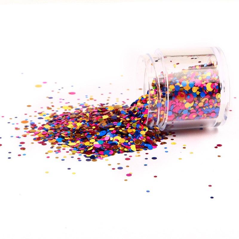 1 Box Mixed Size Colorful Round Nail Sequin Flake Slice Nail Decoration