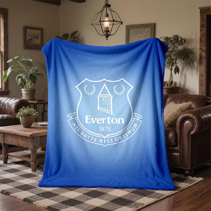 Everton Football Print Flannel Blanket Soft Warm Sofa Bed Throw Blanket For Home Office Bedroom