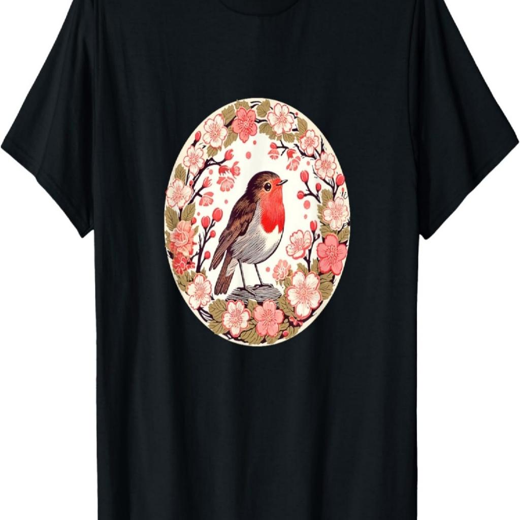 Michigan Bird Art Cherry Blossom T-Shirt