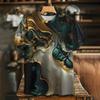 Модная летняя футболка с круглым вырезом и короткими рукавами с 3D-цифровой печатью для мужчин