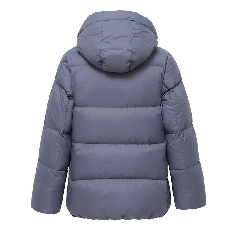 Womens Short Puffer Jacket With Hood Thick White Duck Down Fill Loose Fit Warm Coat Winter