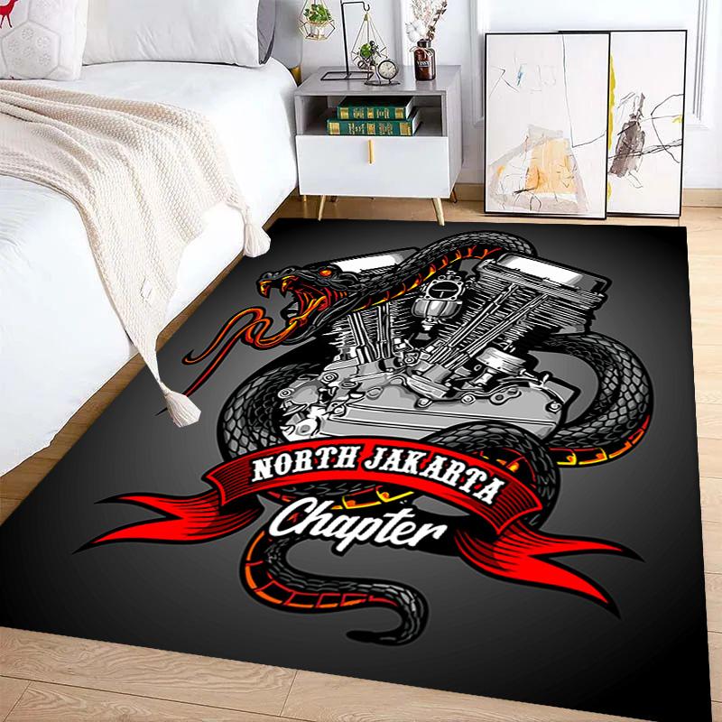 Skull Wings Engine Power carpet Suitable for all seasons printing Protective pad Office chair cushion Fashion