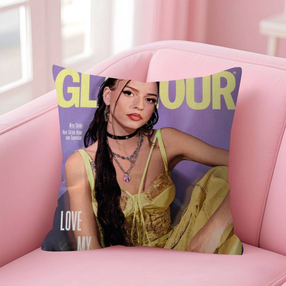 Singer Nina CChuba Pillow Covers Cartoon Sofa Decorative Home Doublesided Printing Short Plush Cute Cushion Cover