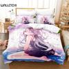 Комплект постельного белья с изображением мультяшной девочки, комплект пододеяльников, постельное белье с 3D-принтом, комплект постельного белья размера «queen size», модный дизайн