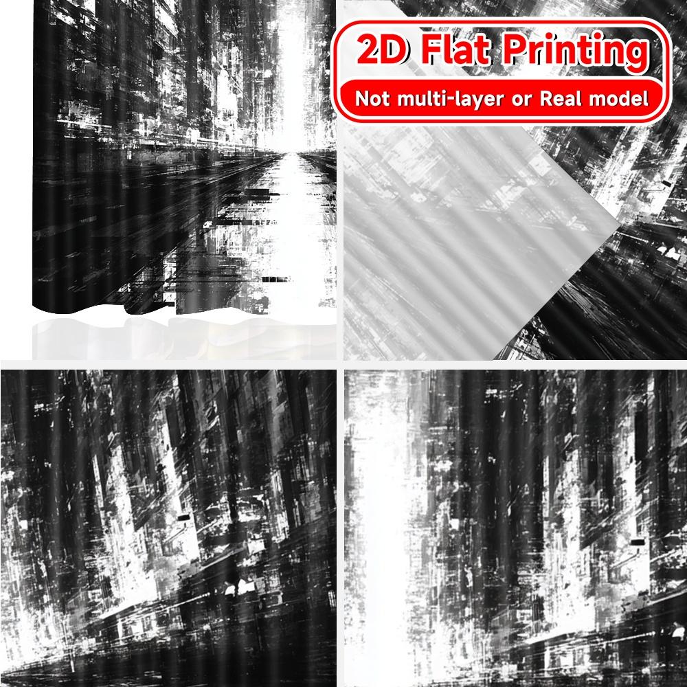 2D Flat Printing,2pcs Monochrome Burst Chic Contemporary Curtains Fabric Curtains Decorations For Home Decorative for Bedroom,