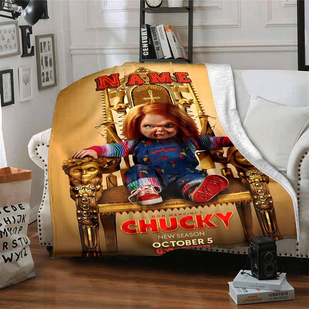 Chucky Returns To Throne In New Season Lightweight Personalized Name Ultrasoft Versatile For Sofa Couch Office Bed Picnics Four Seasons Multipurpose