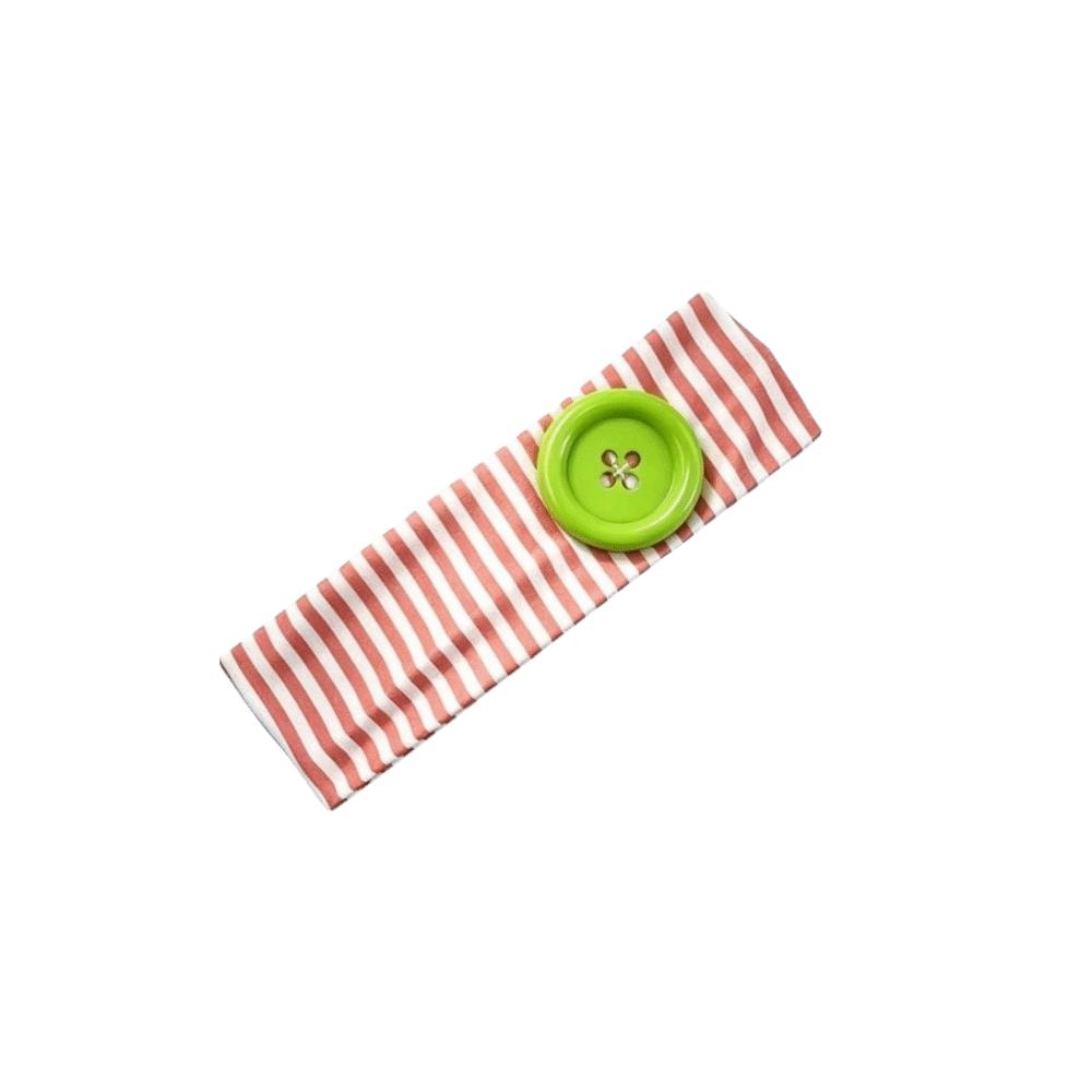 Oversized Button Sports Striped Printed Headband Stretch Fabric Fitness Hairband  Daily Wear