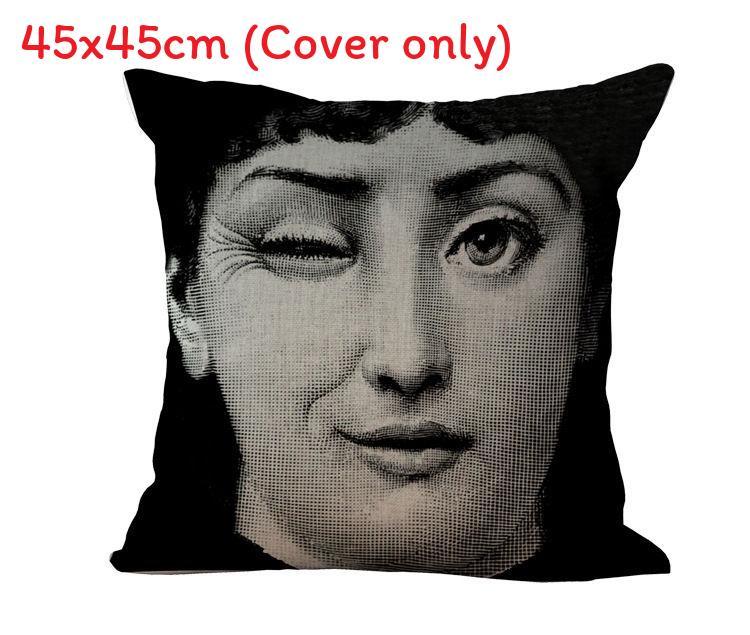 Linen Vintage Piero Fornasetti Face Throw Pillow Case With Elegant Design And Durable Material