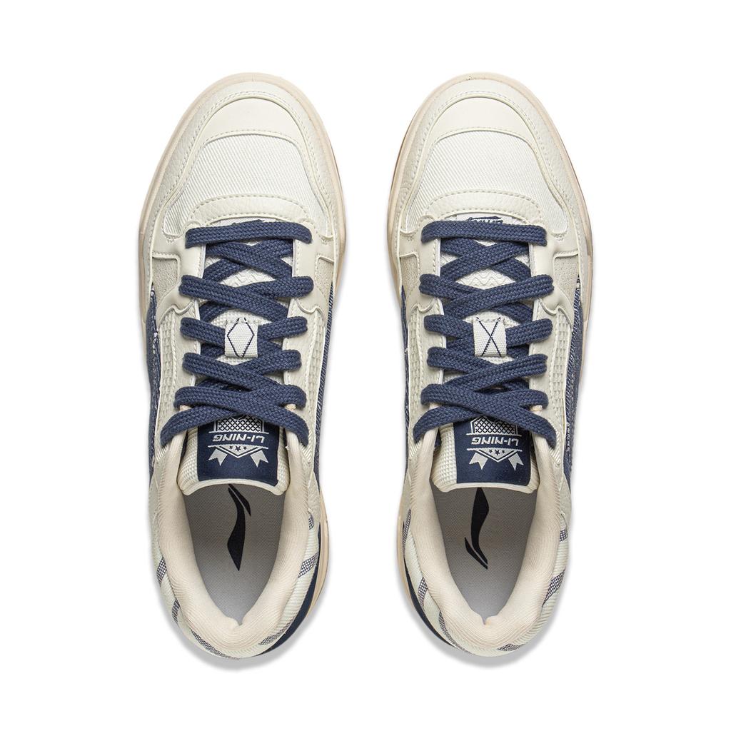 Li Ning Moon White 2.0 Нескользящие Амортизирующие Дышащие Низкие Скейтборд-Кеды Мужские Экрю AGCU275-12