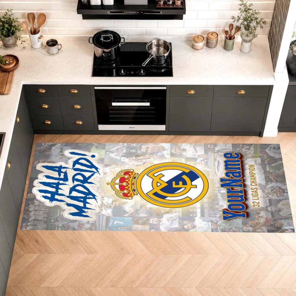 Real Madrid Customize Your Name Kitchen Rug Runner Rug Laundry Mat Hallway Entryway The Best Gift Choice