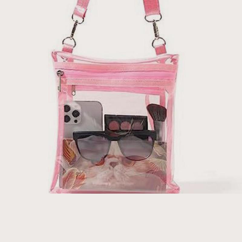 Transparent Crossbody Bag with Inner Pocket for Women Waterproof Adjustable Shoulder Strap Music Festival Portable When