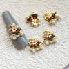 6Grid 3D Christmas Alloy Gold Snowflake Nail Charms 26/28pcs Christmas Tree/Wreath/Bell Gems Rhinestones Winter Holiday Nails