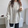 Twist Round Neck Pullover Sweater Female Autumn And Winter New Korean Version Loose Soft Waxy Sweater