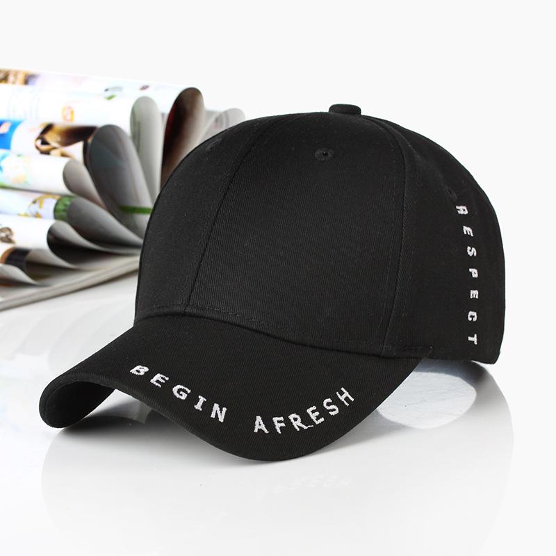 New Fashion letter Embroidery black White Cap Cotton Snapback Hats For Men Women Hip Hop Fitted Baseball Caps