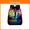 Color Rainbow Friends Anime Cartoon Print School Backpack For Boys And Girls