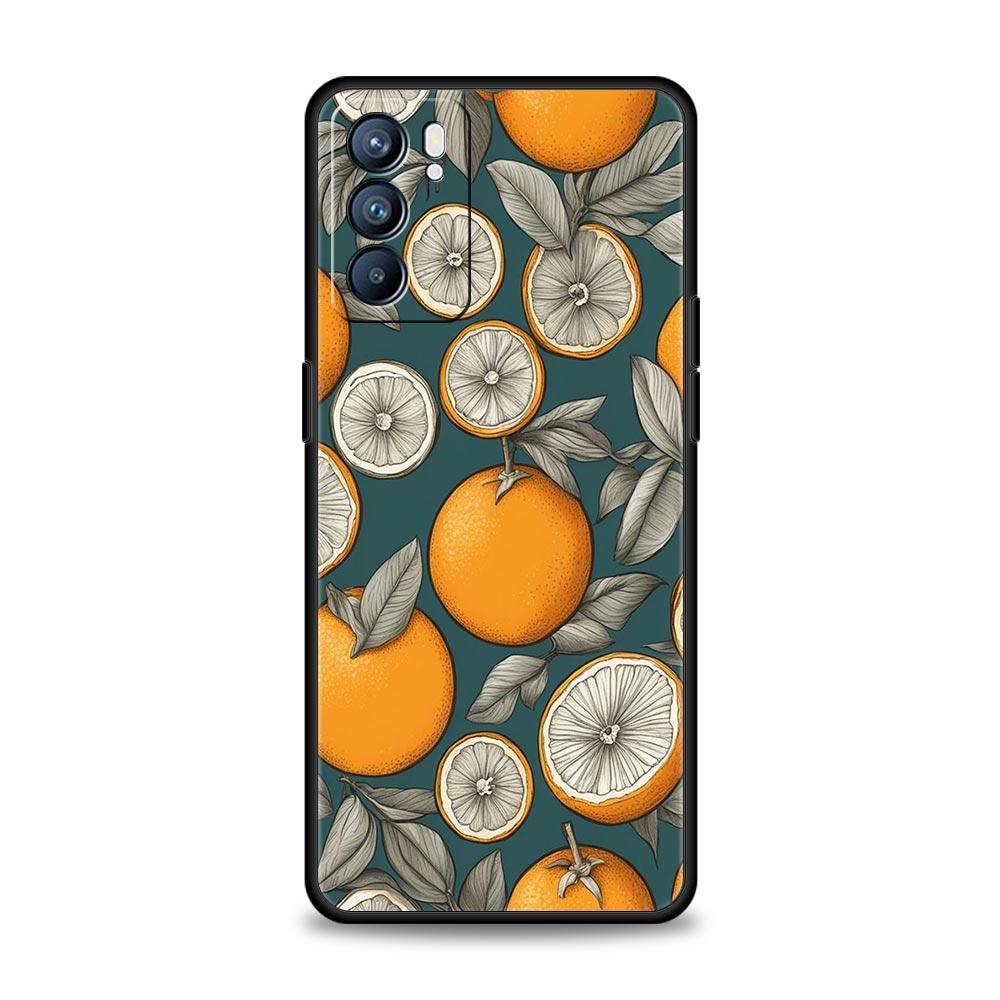 Летний чехол для телефона с принтом лимона и свежих фруктов Для Oppo Reno 13 12 11 10 7 F Find X5 X6 A98 A80 A79 A78 A57 A54 A31 A17 Pro Мягкий ТПУ