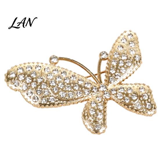 Elegant Butterfly Jewelry Rhinestone Brooch for Women, Shape Lapel Pin Non-fading Clip, Sweater Cardigan Coat Suit Scarf Accessories Long-lasting