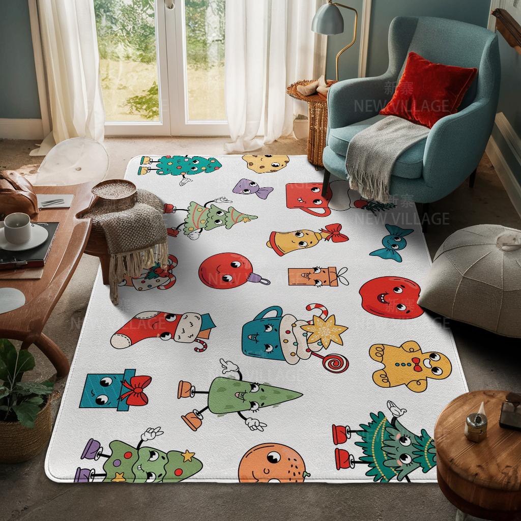 Ковер у входа в дом Домашний коврик у двери Гостиная Ванная Комната Ноги ванная комната Нескользящие коврики с водопоглощением для ванной Счастливого Рождества зима