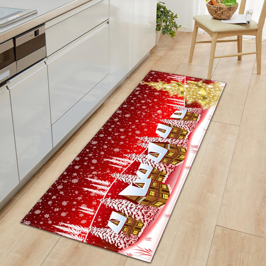 Christmas Porch Entrance Mat Kitchen Absorbent Strip Bathroom Non-Slip Mat Bedroom Living Room Carpet Floor Mat