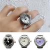 Love Heart Dial Ring Watch Elastic Stainless Steel Band Men Women Couple Watch Finger Ring Birthday Gift Fashion Accessories