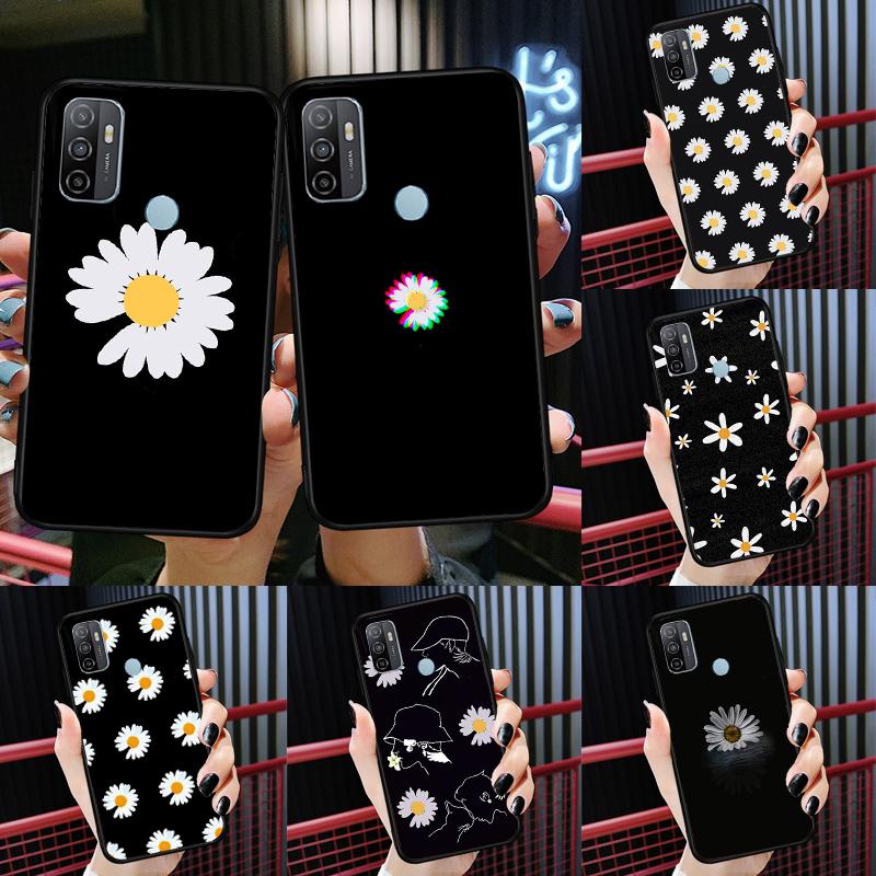 Чехол Цветок Ромашки Для Oppo A58 A78 A98 A15 A16 A17 A52 A72 A76 A96 A54 A74 A94 A57 A77 A54S A57S Обложка