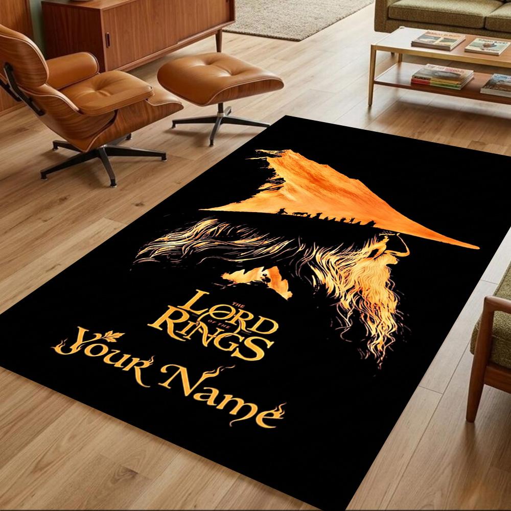 Lord Rings Customized Name Floor Mat Perfect for Dormitory Outdoor Dining Room Decorate room Antislip Carpet Anime Office Decor