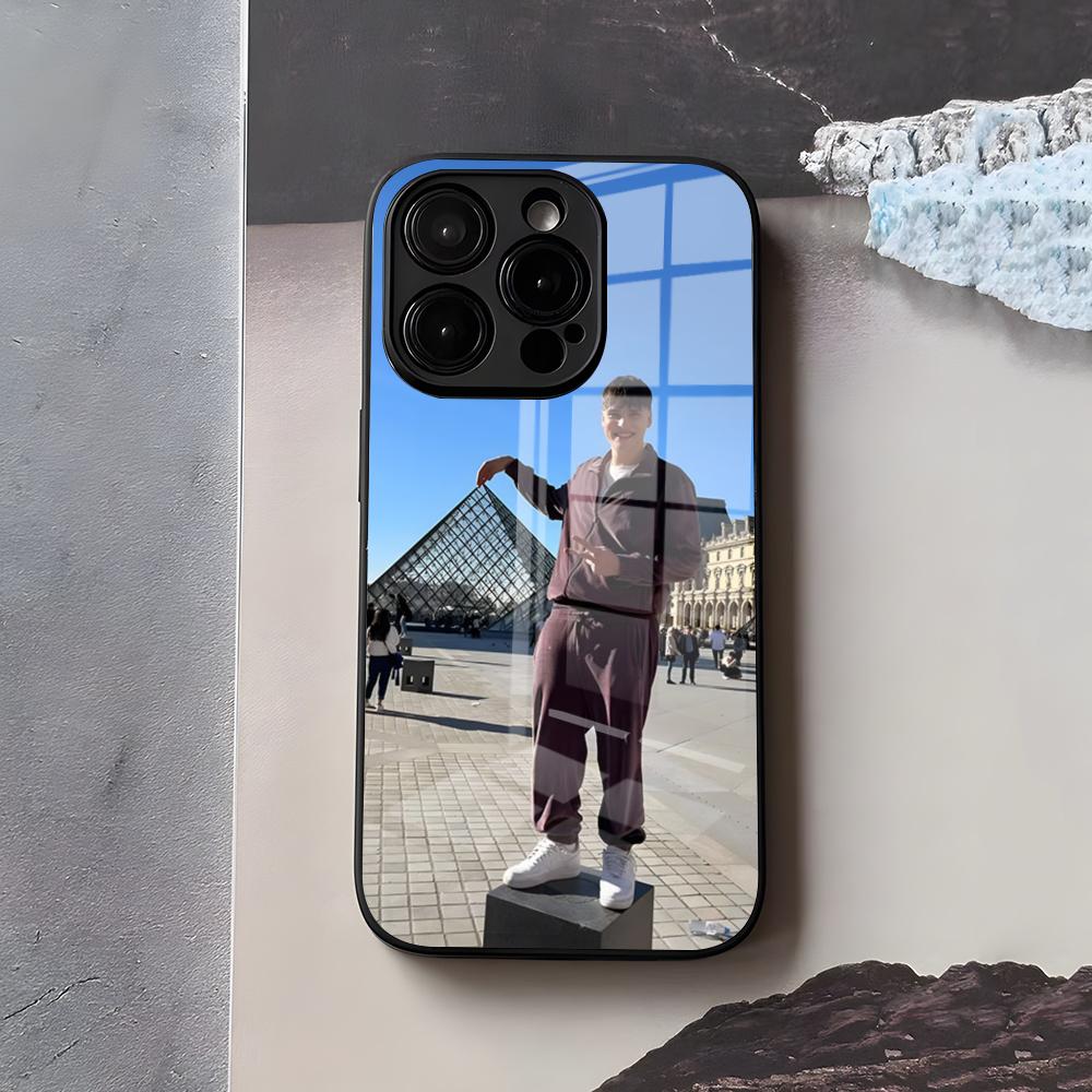 Чехол для телефона RAPPER K-Kid Yugi Для IPhone 17 Air 16 E Pro Max 15 14 13 Mini 12 Pro 11 Max Plus Черная Стеклянная Крышка