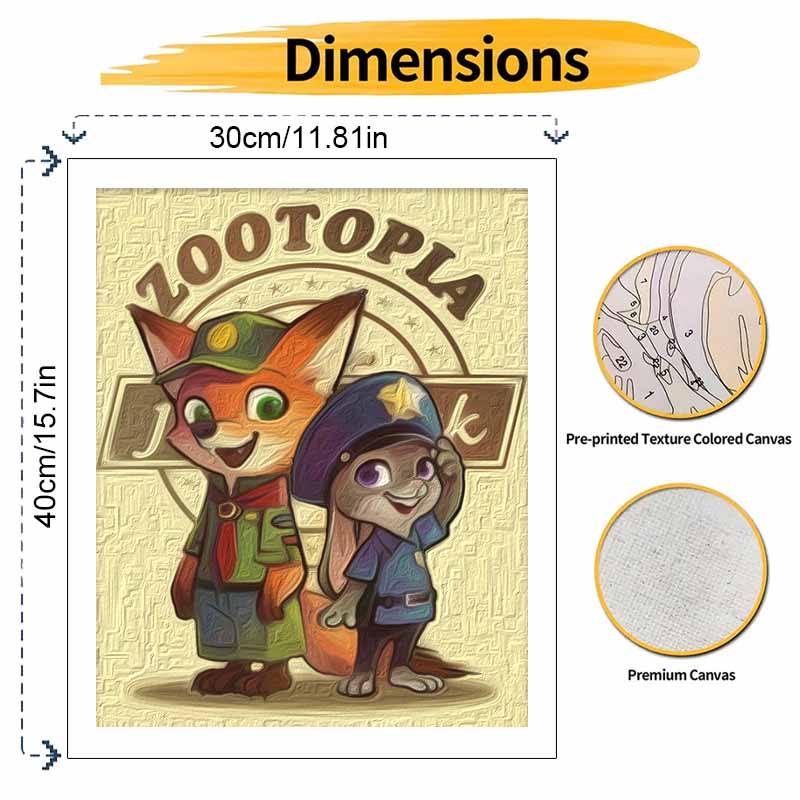 Disney Oil Painting Painting Art Zootopia Fan Hobby Cultivating Gifts Home Decoration