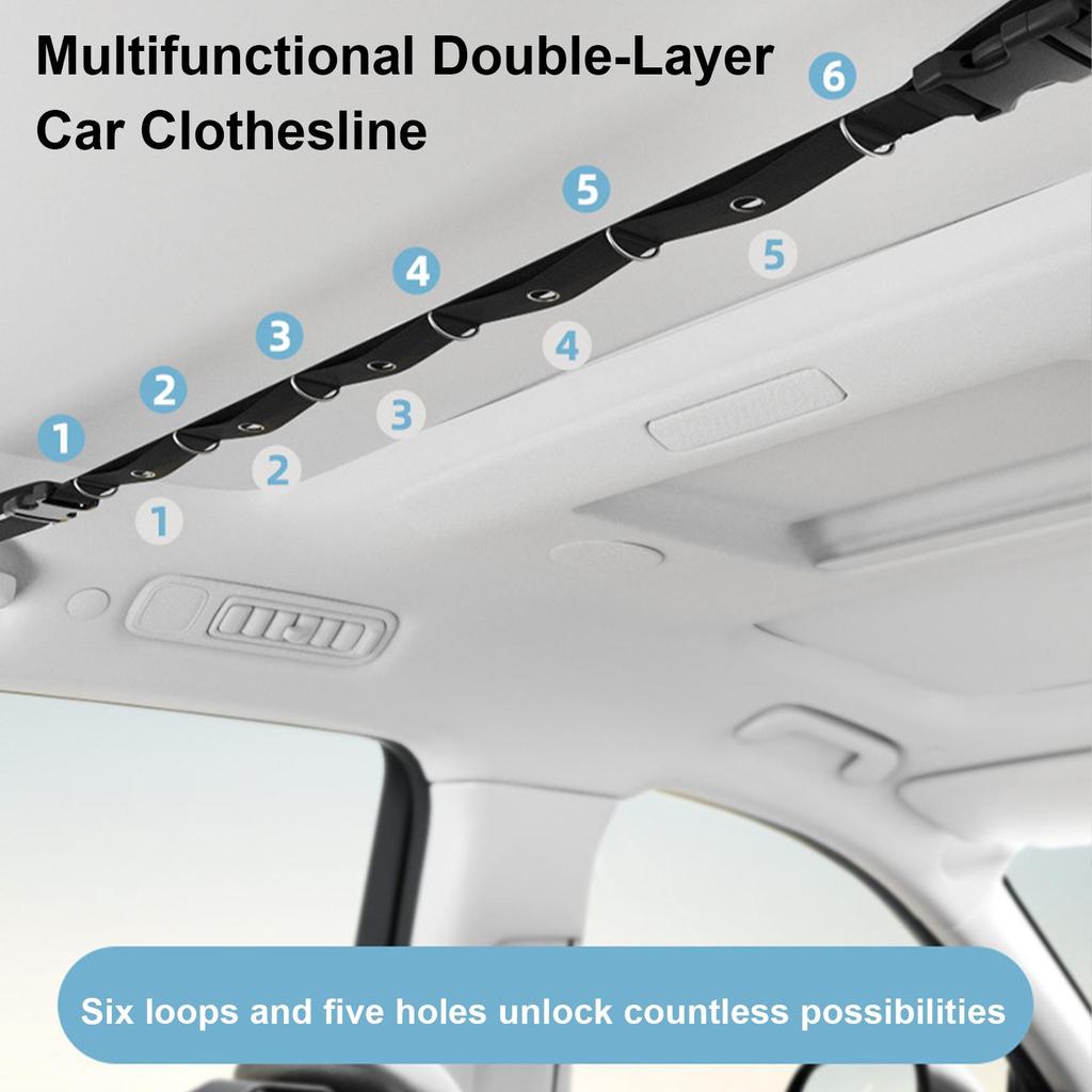 Clothes Rack For Car Automotive Drying Line Portable Automotive Drying Line For Road Trips Outdoor Enthusiasts Camping Beach