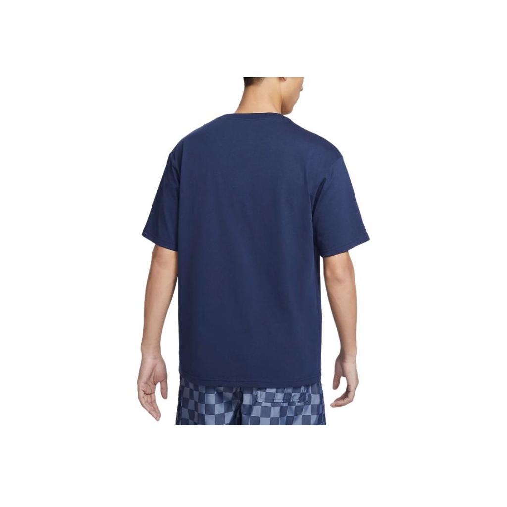 Nike Solid Color Simple Round Neck Short Sleeve T-Shirt Men Tops Dark-Navy FV0376-410