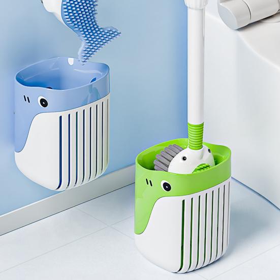 Туалетная щетка Squirt Whale с поворотом на 360 градусов и силиконовой головкой, отверстием для подвешивания