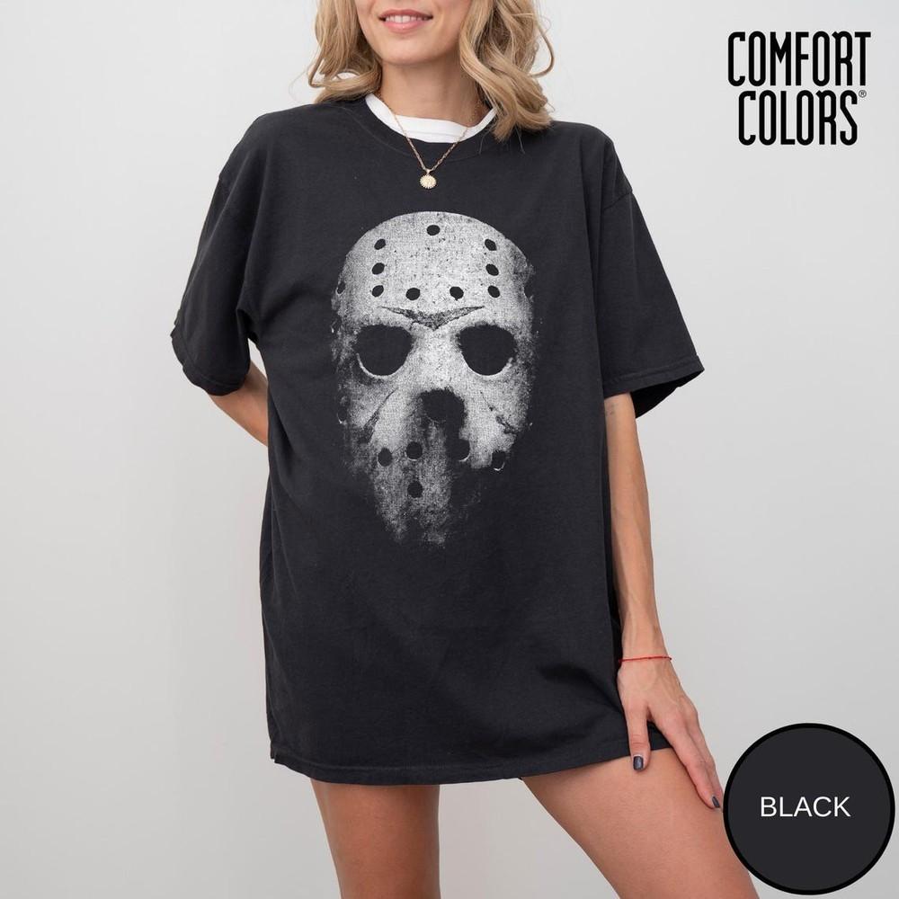 Футболка Comfort Colors Джейсон Вурхиз на Хэллоуин, Хлопковая футболка с принтом из фильма ужасов, Размеры S-5XL, Унисекс