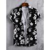 Tropical Coconut Tree Pattern Men's Short Sleeve Button Down Lapel Shirt For Summer Resort Holiday Hawaiian Style Oversized Tops
