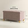 Foldable End-of-Bed Storage Bench Volume 67 L Load Capacity 120 kg with Lid 76L x 38W x 38H cm Pink