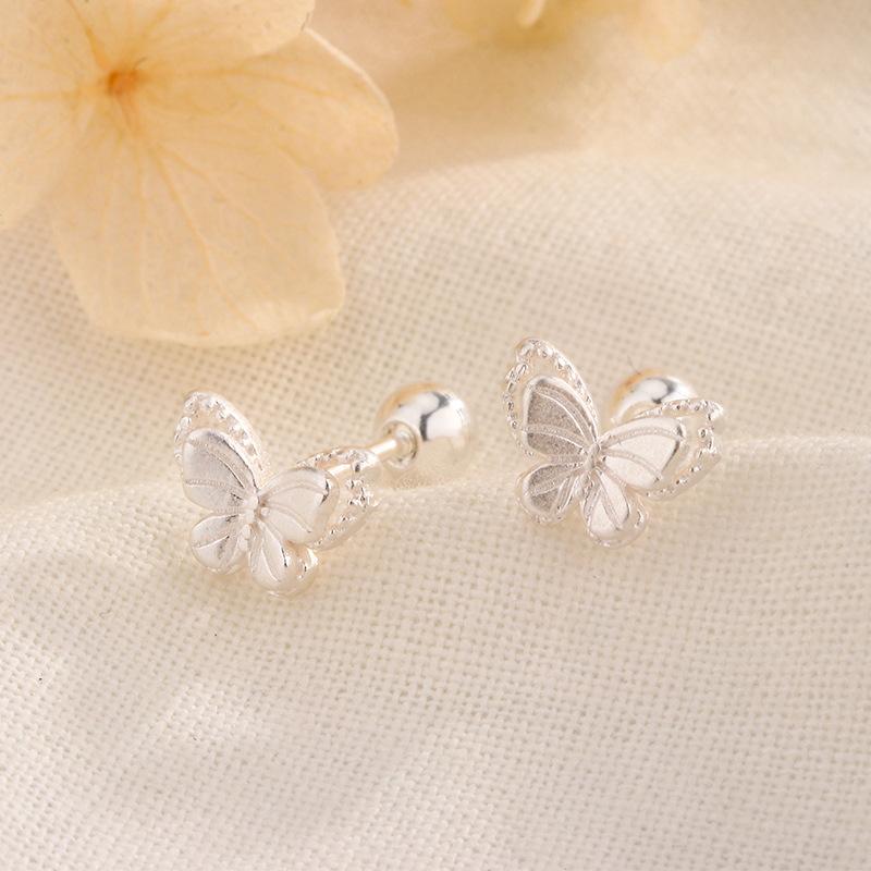 Silver Color Clover Zircon Stud Earrings for Women Sweet Exquisite Screw-Back Ear Piercing Jewelry Birthday Party Gifts